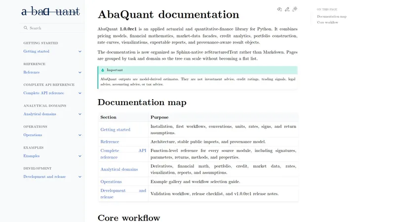 AbaQuant documentation homepage