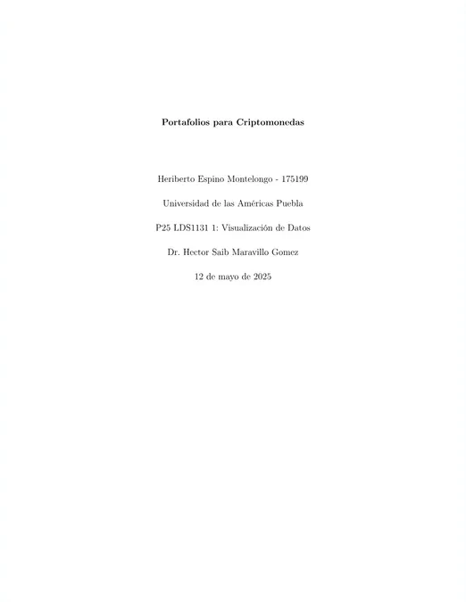 First page of Portafolios para Criptomonedas
