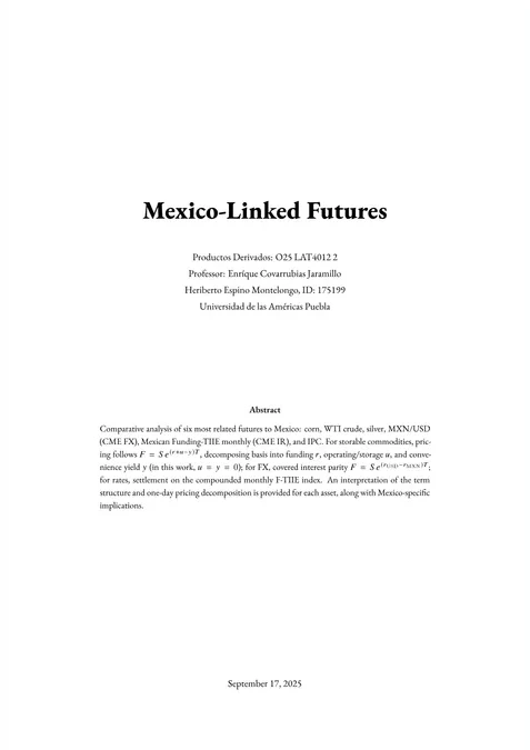 First page of Mexico-Linked Futures